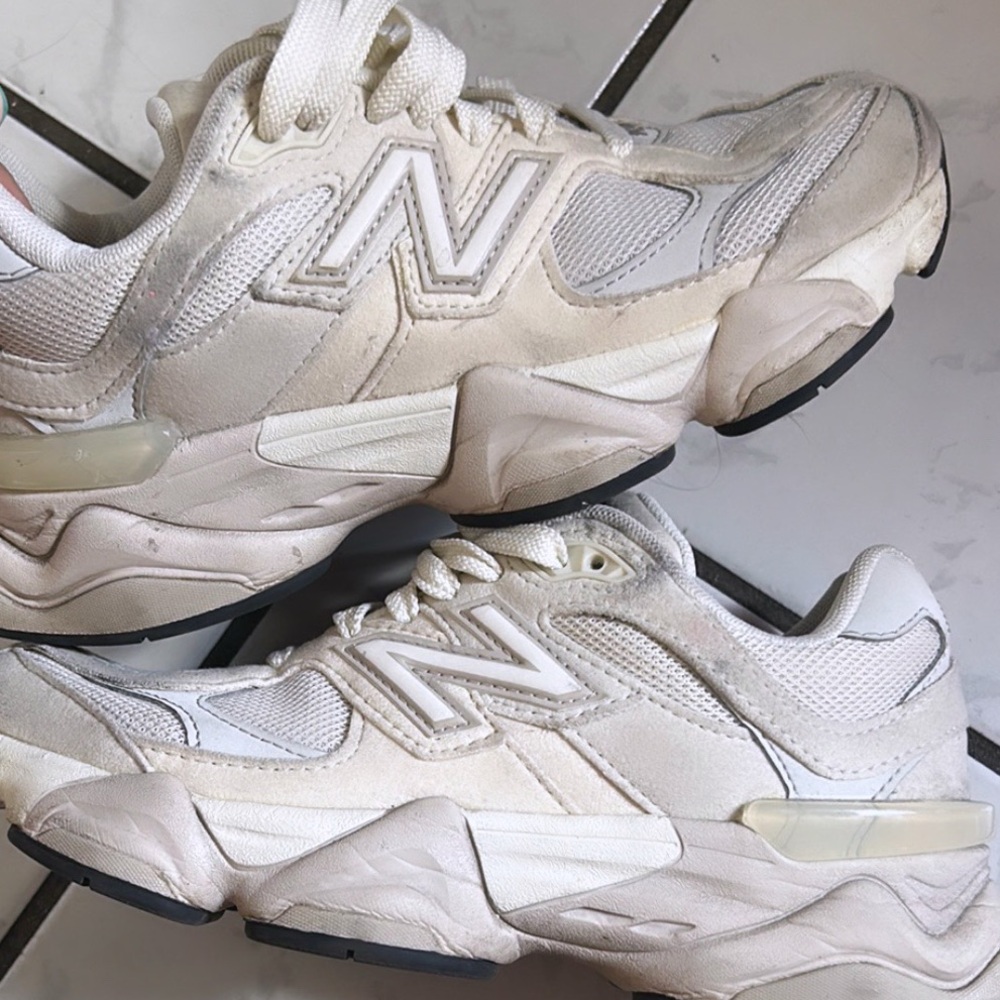 New Balance Cream and White Athletic Shoes